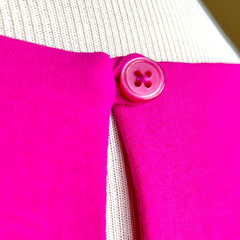 DKNY Bright Pink Tiered Baby Doll Dress Puff Sleeve Size 8 - Picture 8 of 12